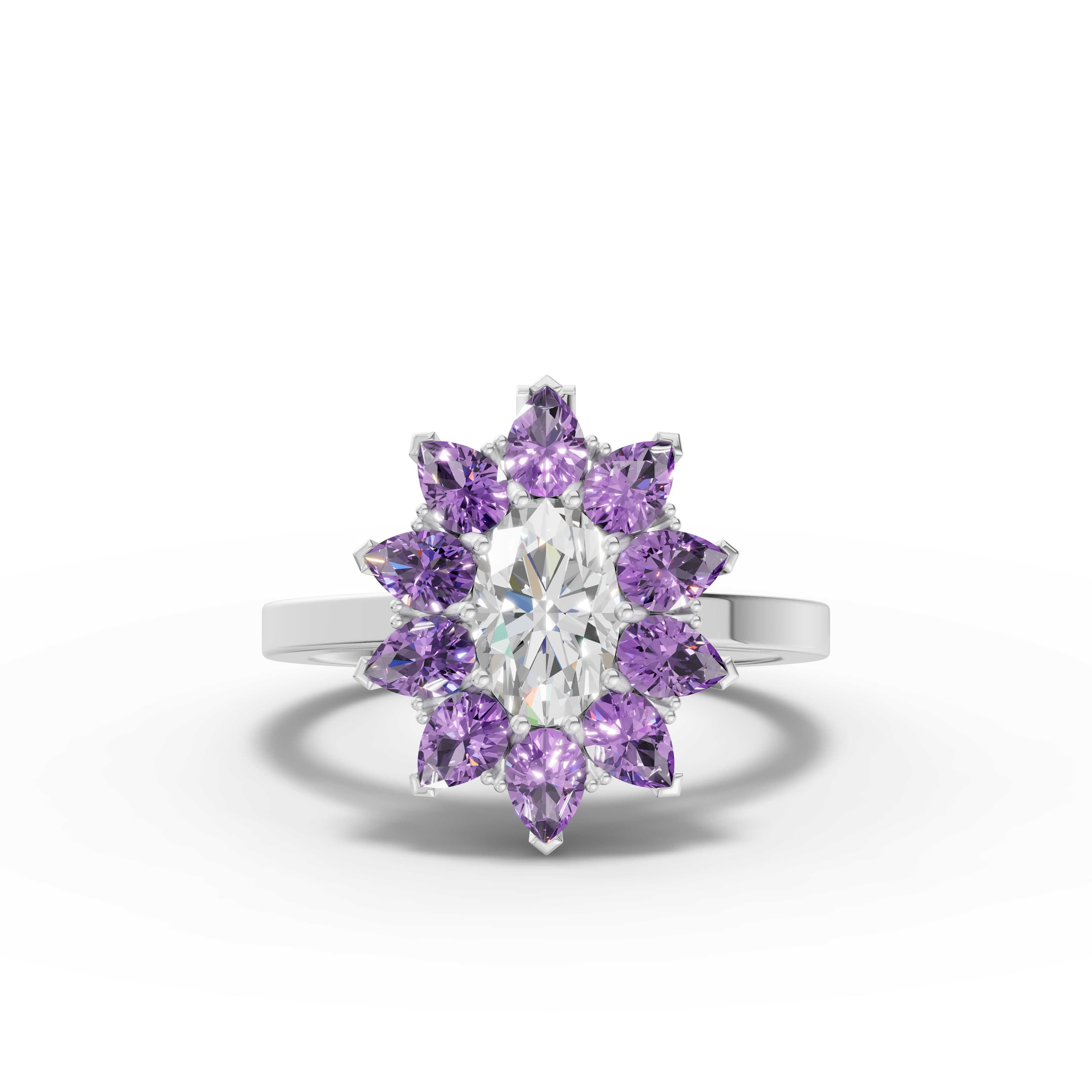Tassel Oval Cluster Ring