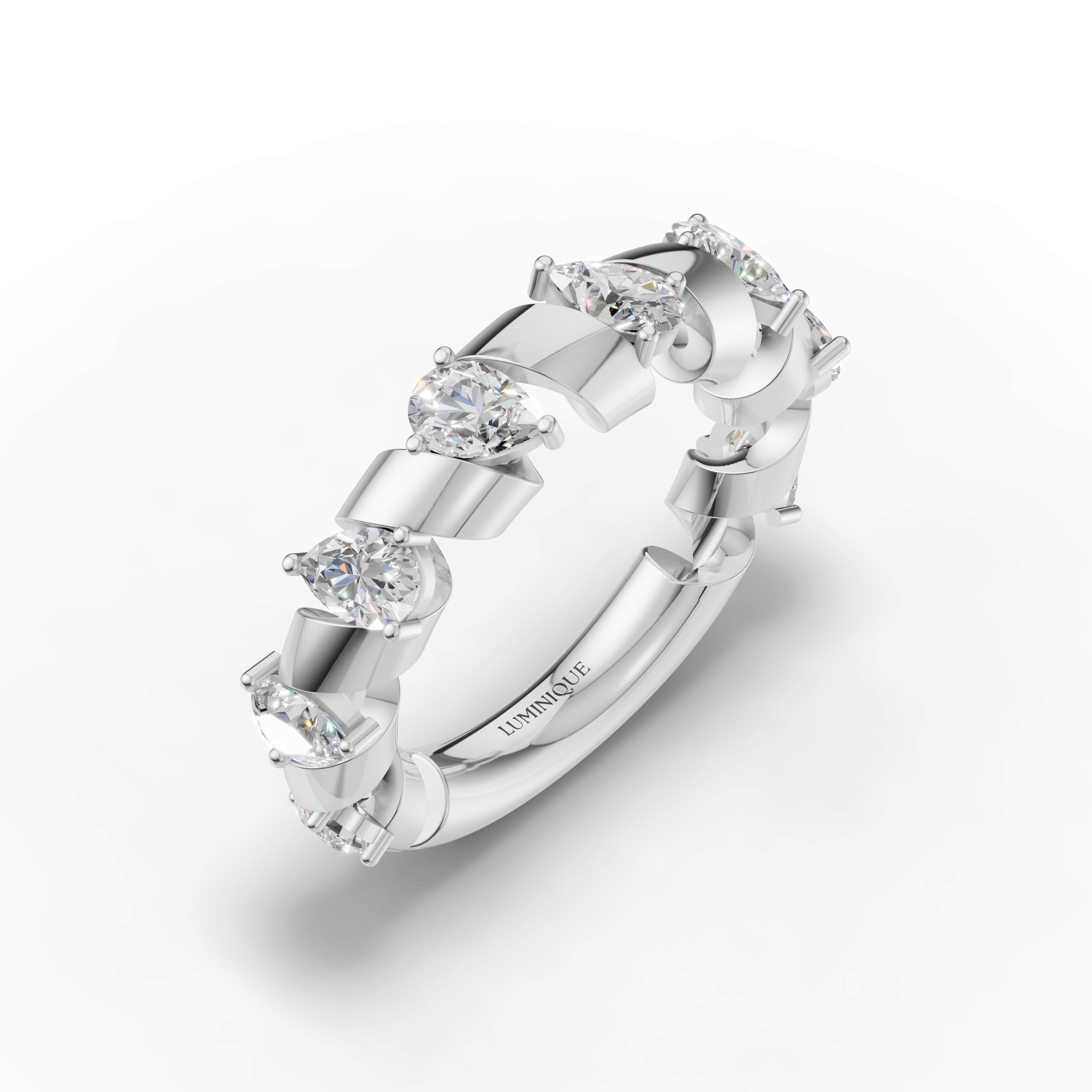 Heron Pear Cluster Ring