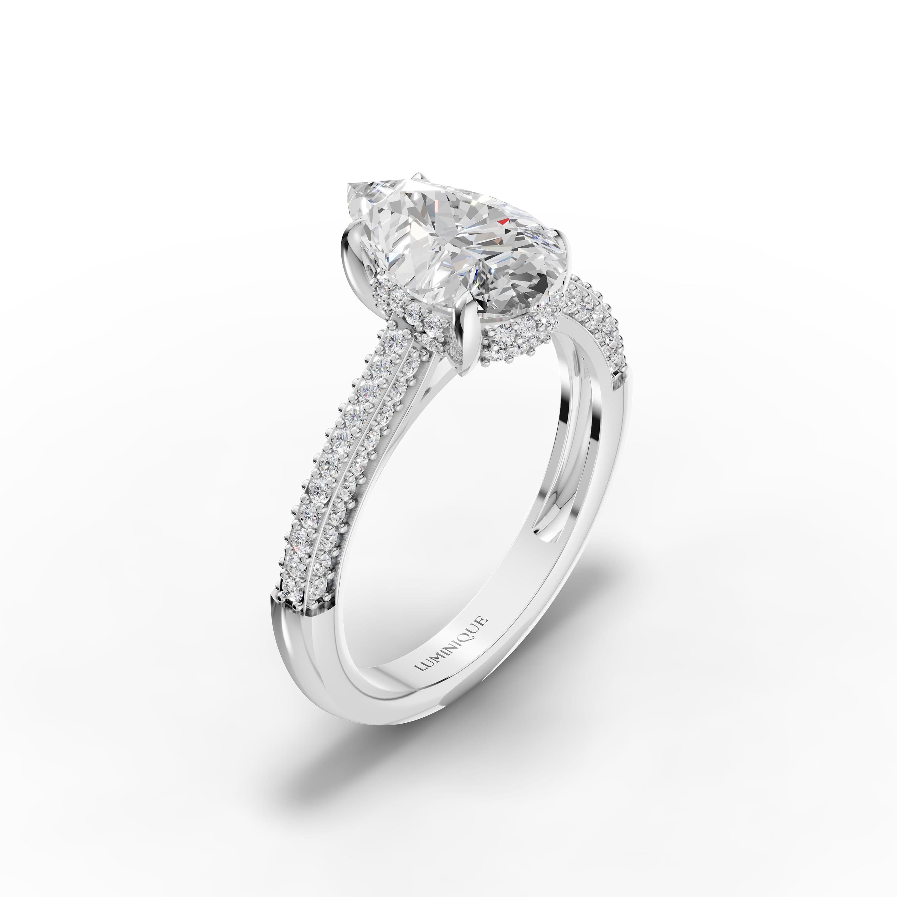Reef Pear Halo Ring