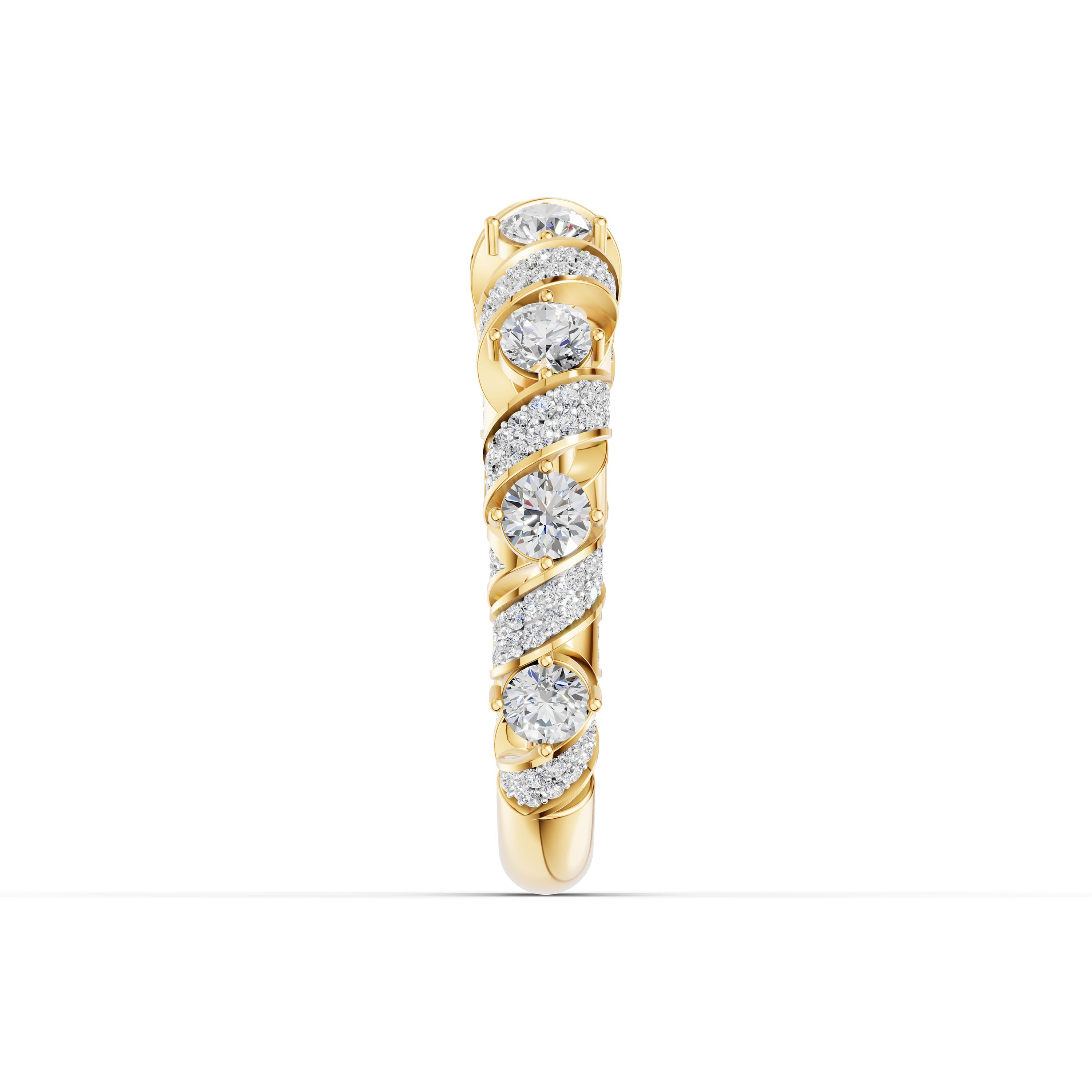 Cerelle Spiral Eternity Ring in yellow gold with lab grown diamonds, view 5