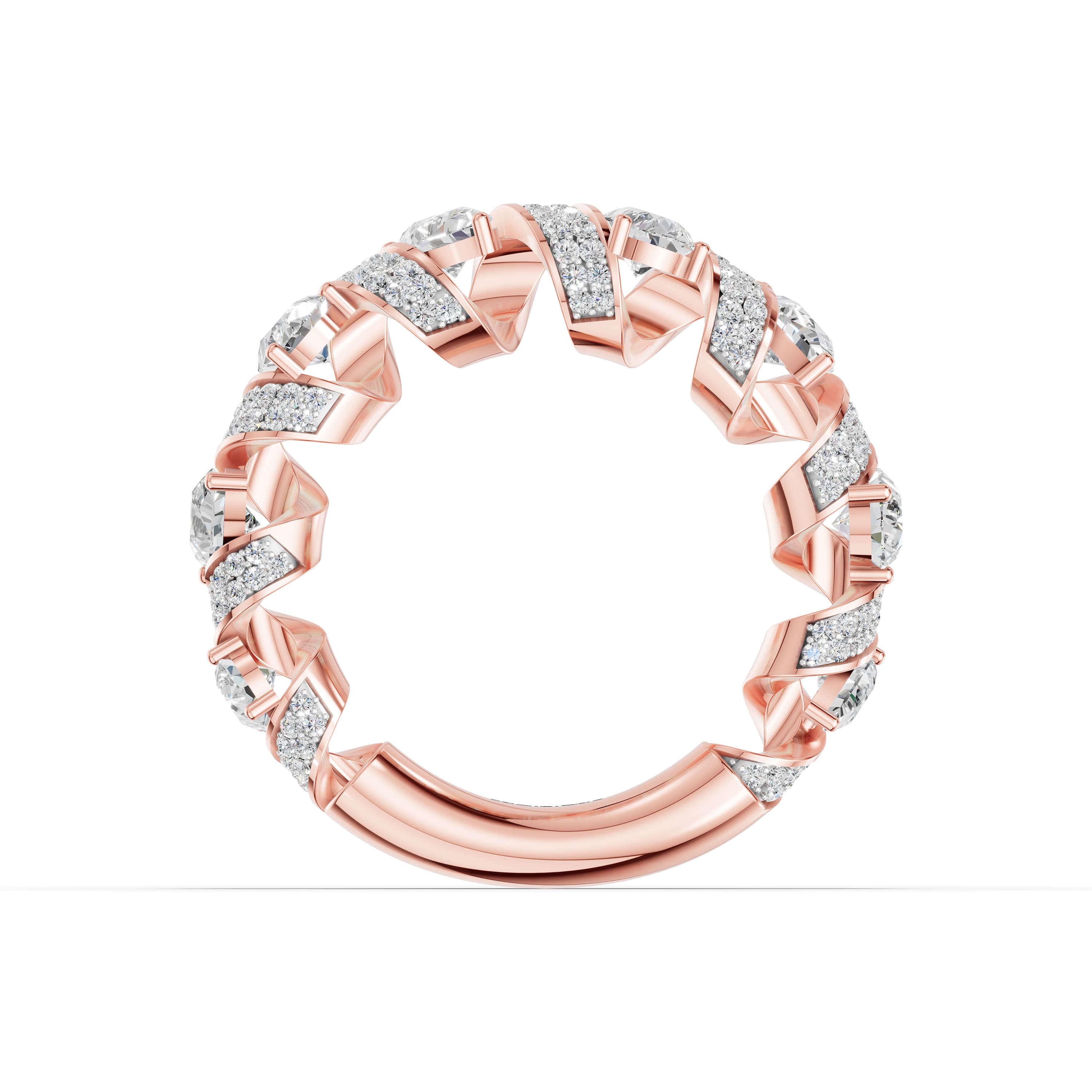 Fleurine Pear Twist Ring in rose gold with lab grown diamonds, view 4