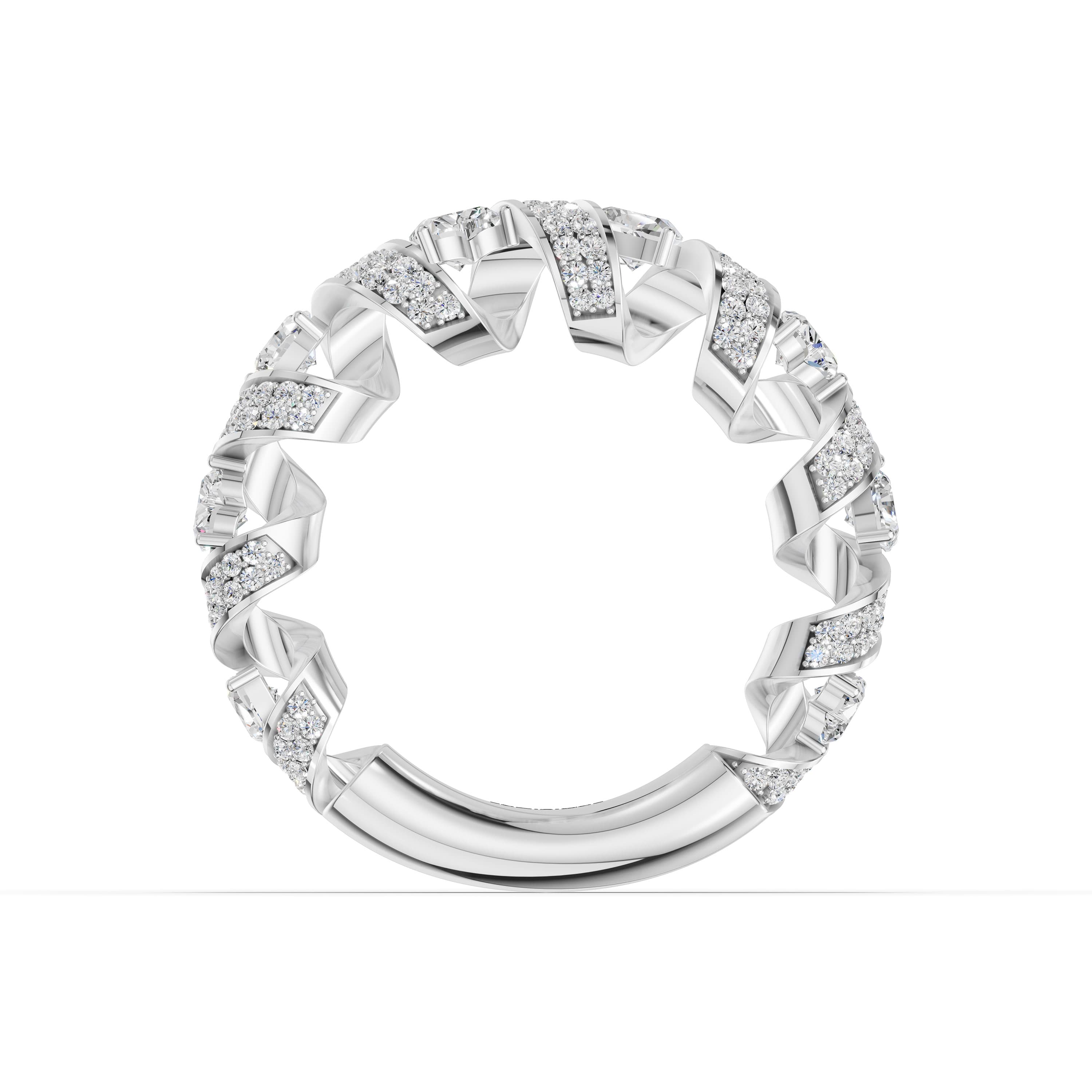 Doucette Heart Swirl Ring in white gold with lab grown diamonds, view 4
