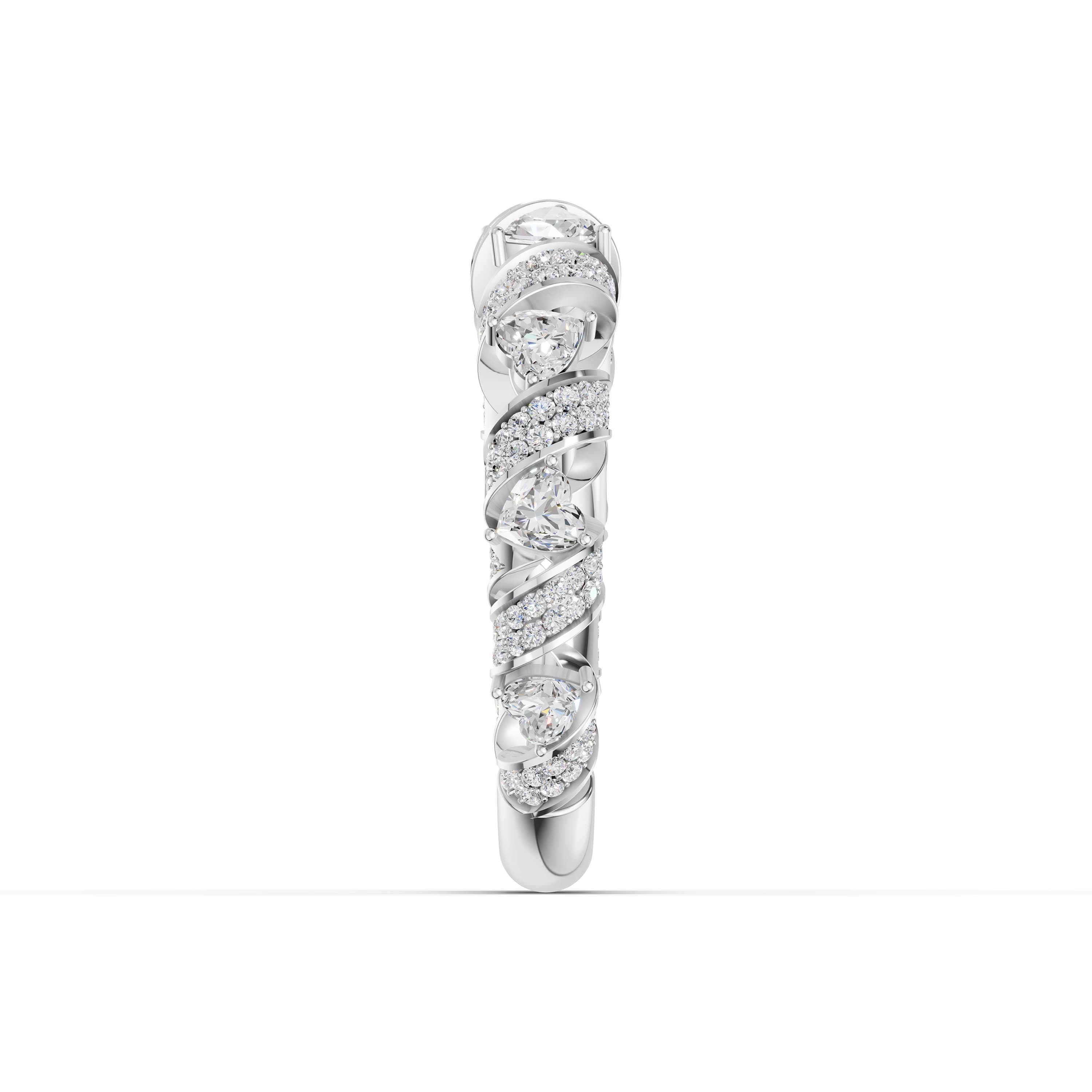 Doucette Heart Swirl Ring in white gold with lab grown diamonds, view 5