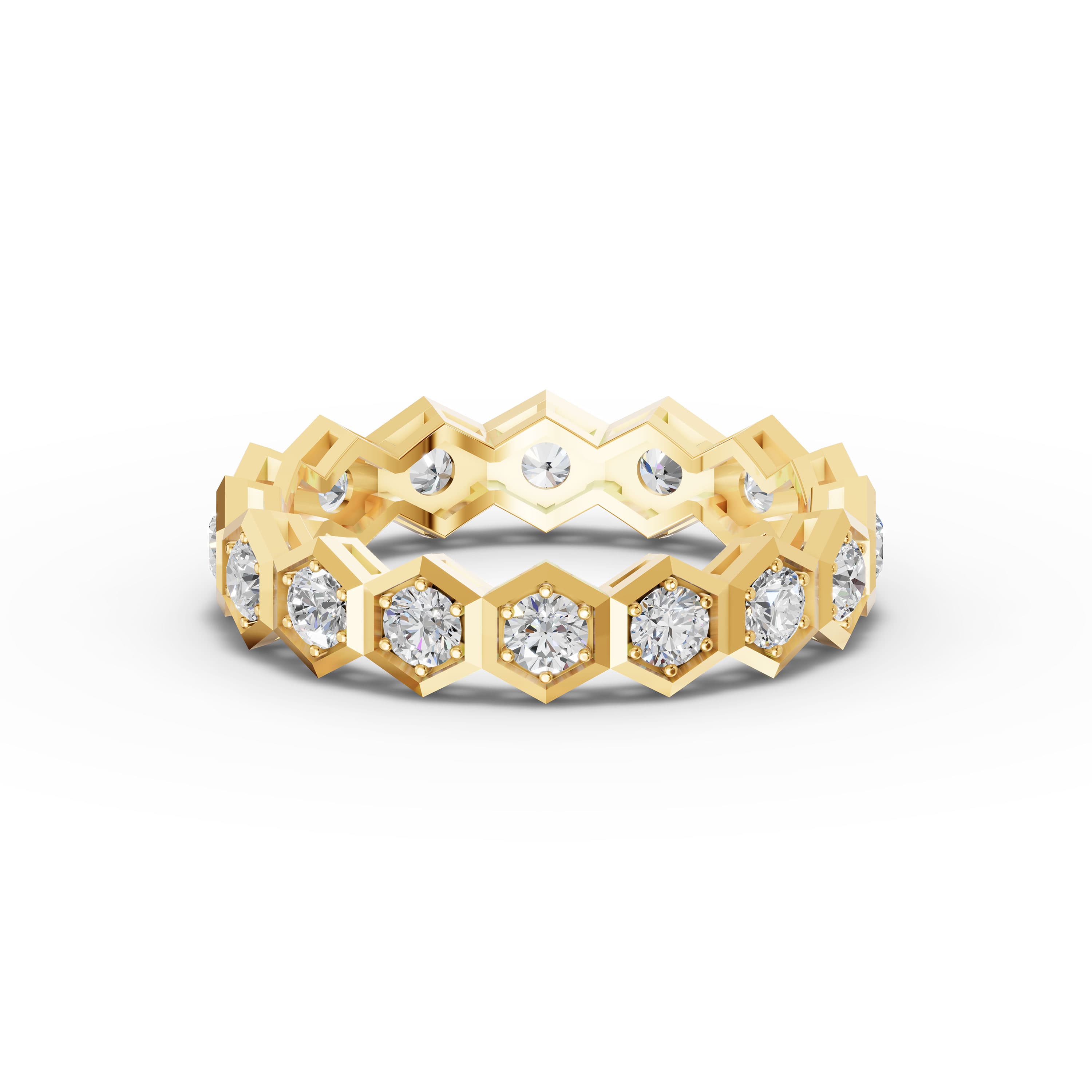Alveole Hexagon Bezel Ring