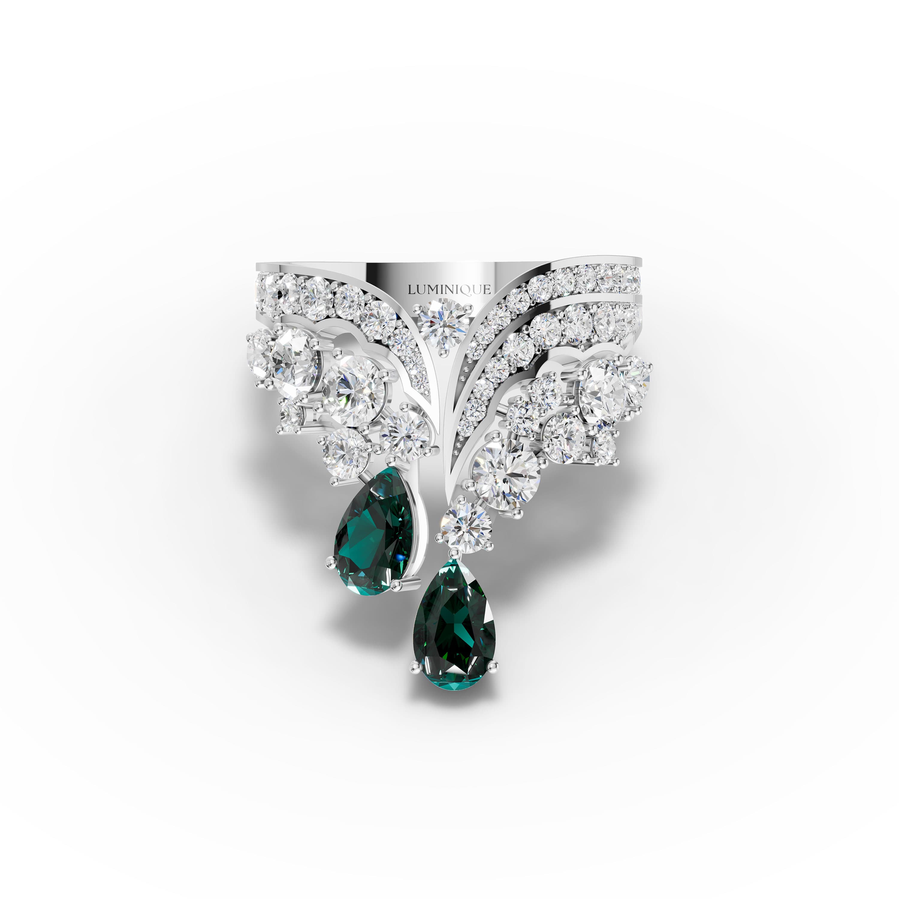 Ember Pear Cluster Ring