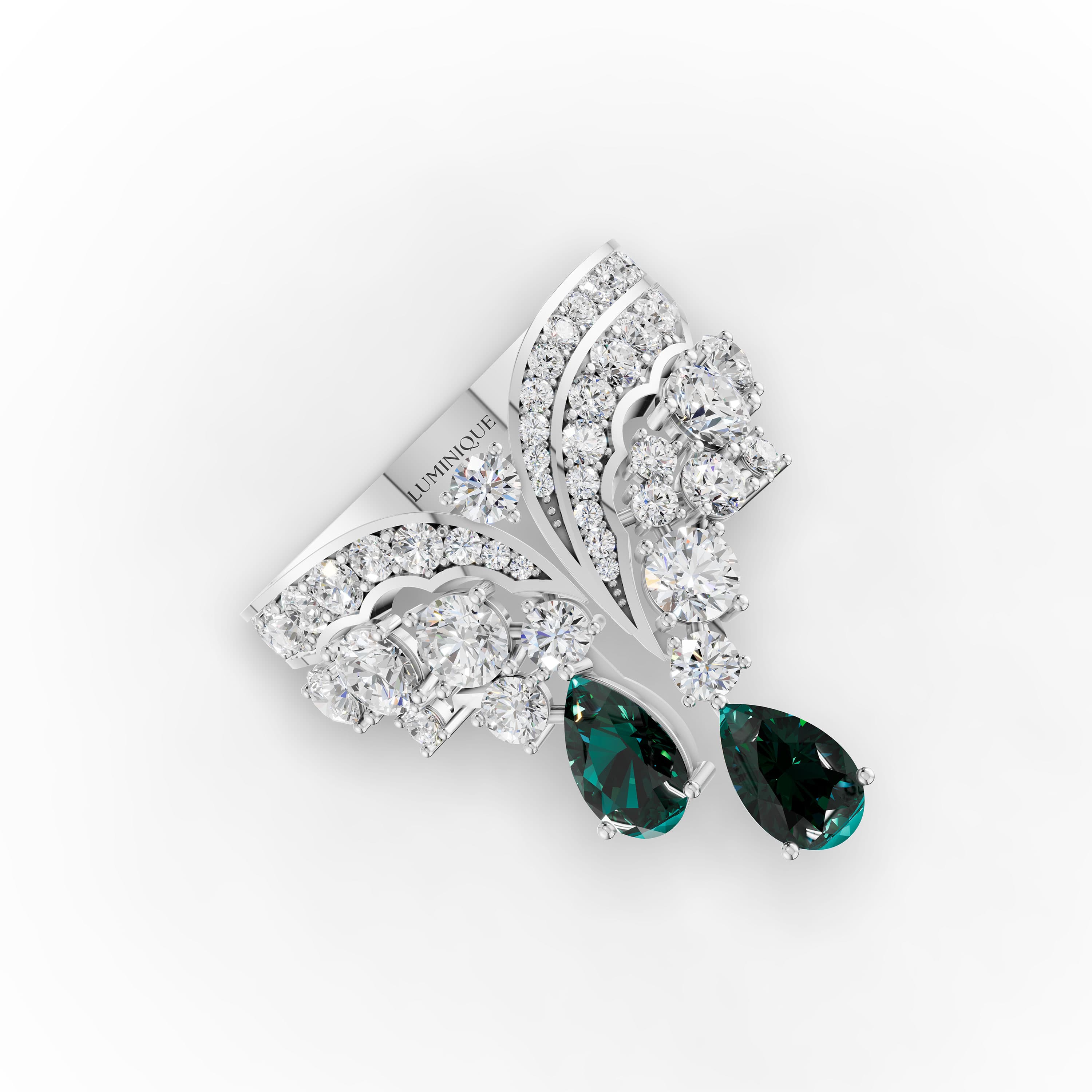 Ember Pear Cluster Ring
