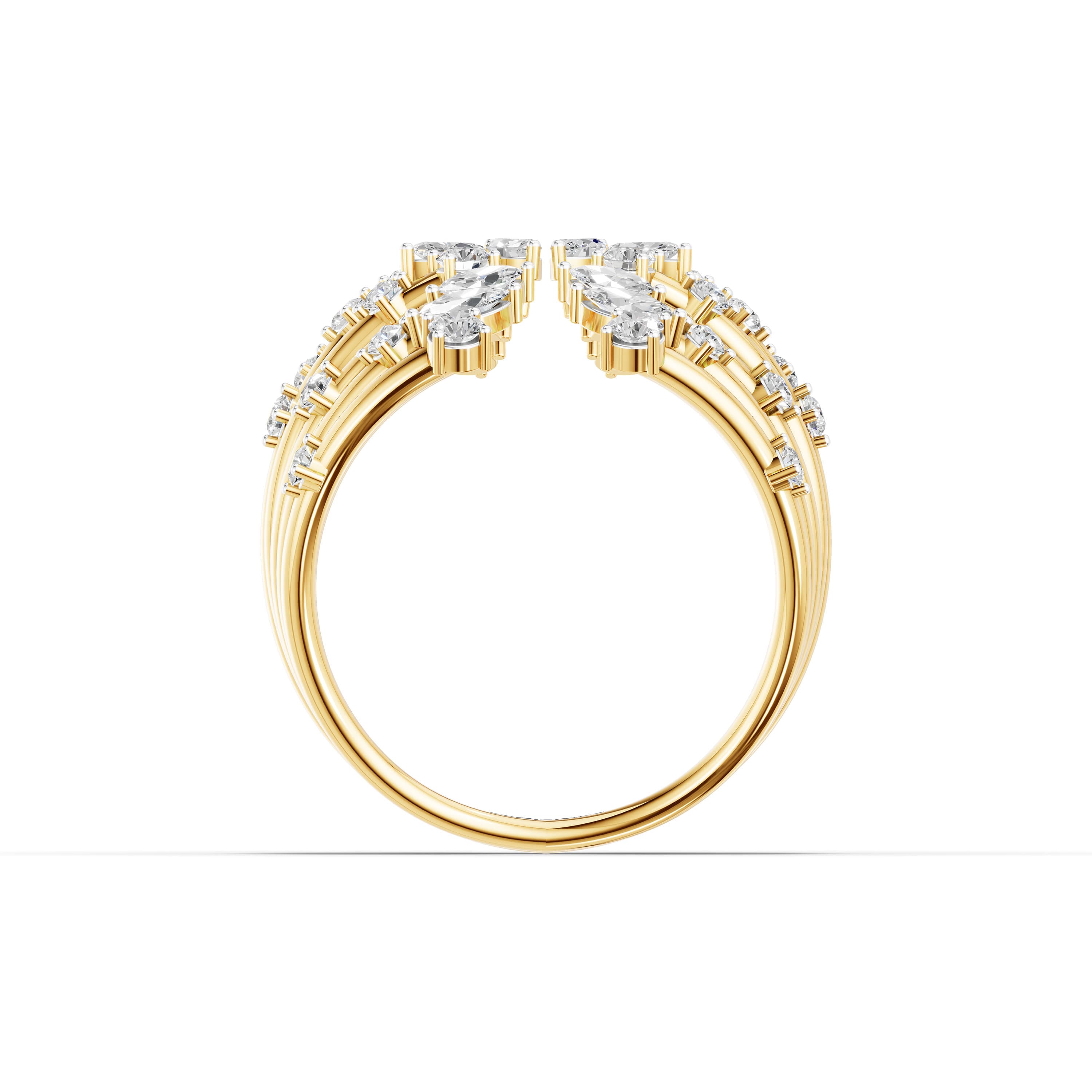 Etch Marquise Cluster Ring