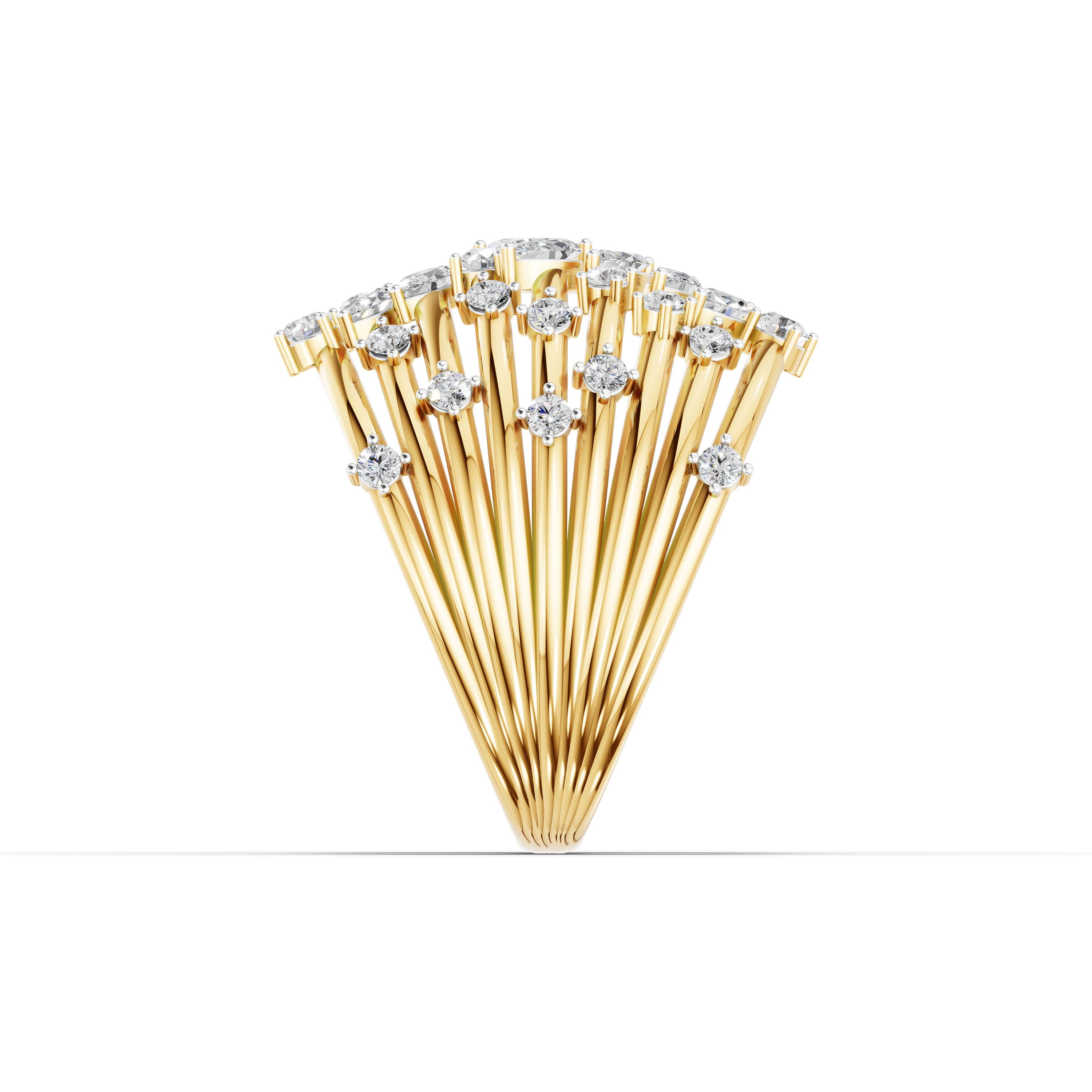 Etch Marquise Cluster Ring