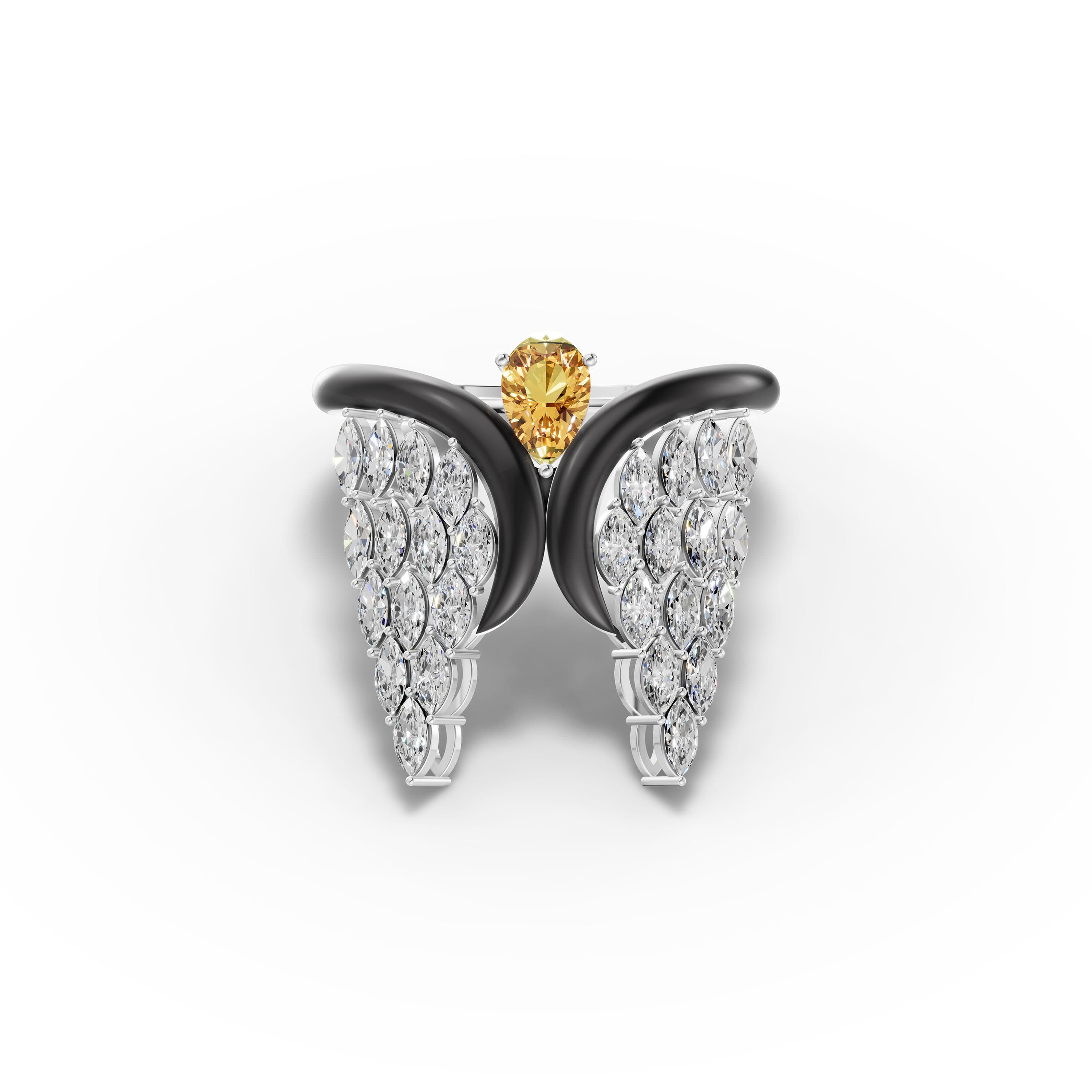 Frond Marquise Cluster Ring