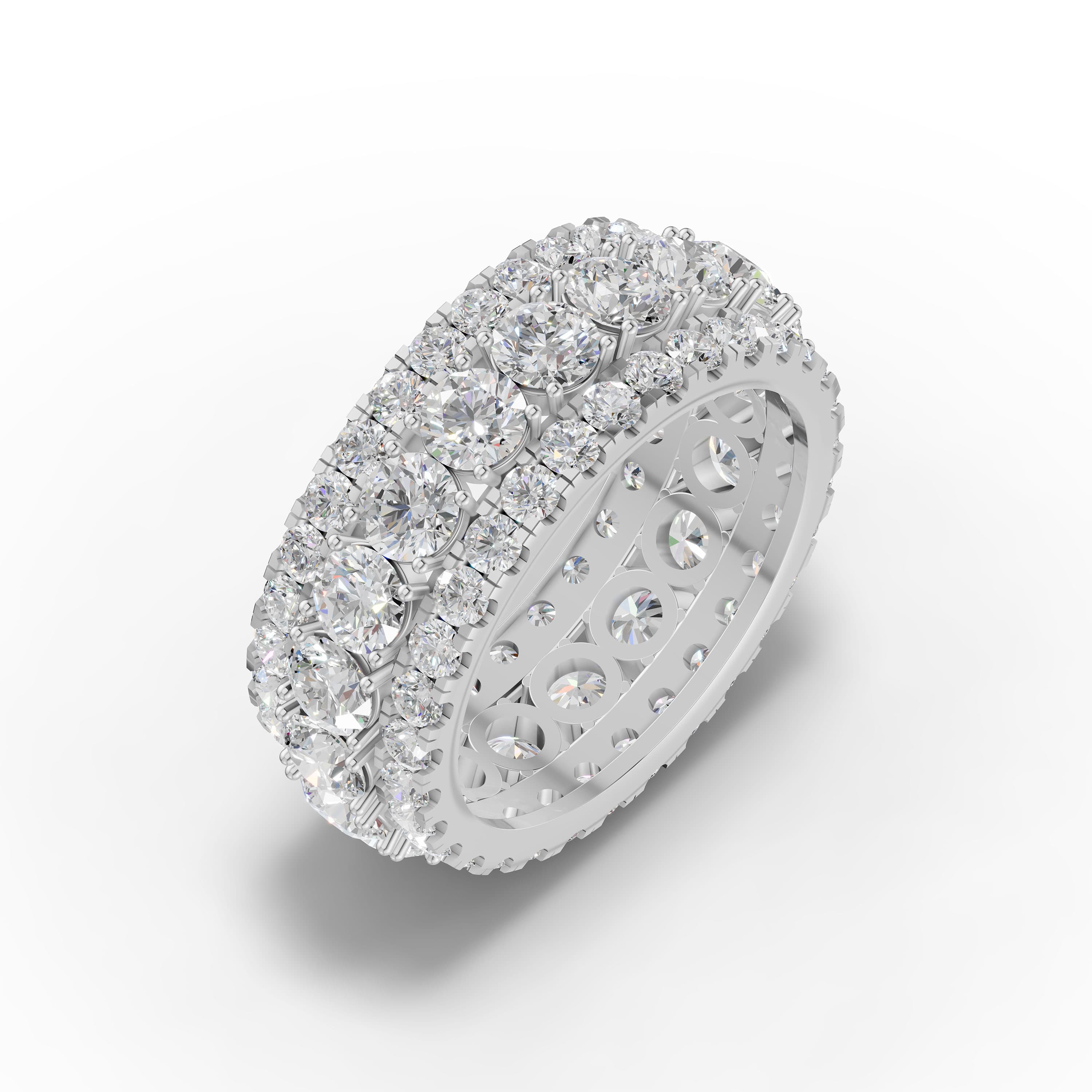 Heloise Round Eternity Ring in white gold with lab grown diamonds, view 3