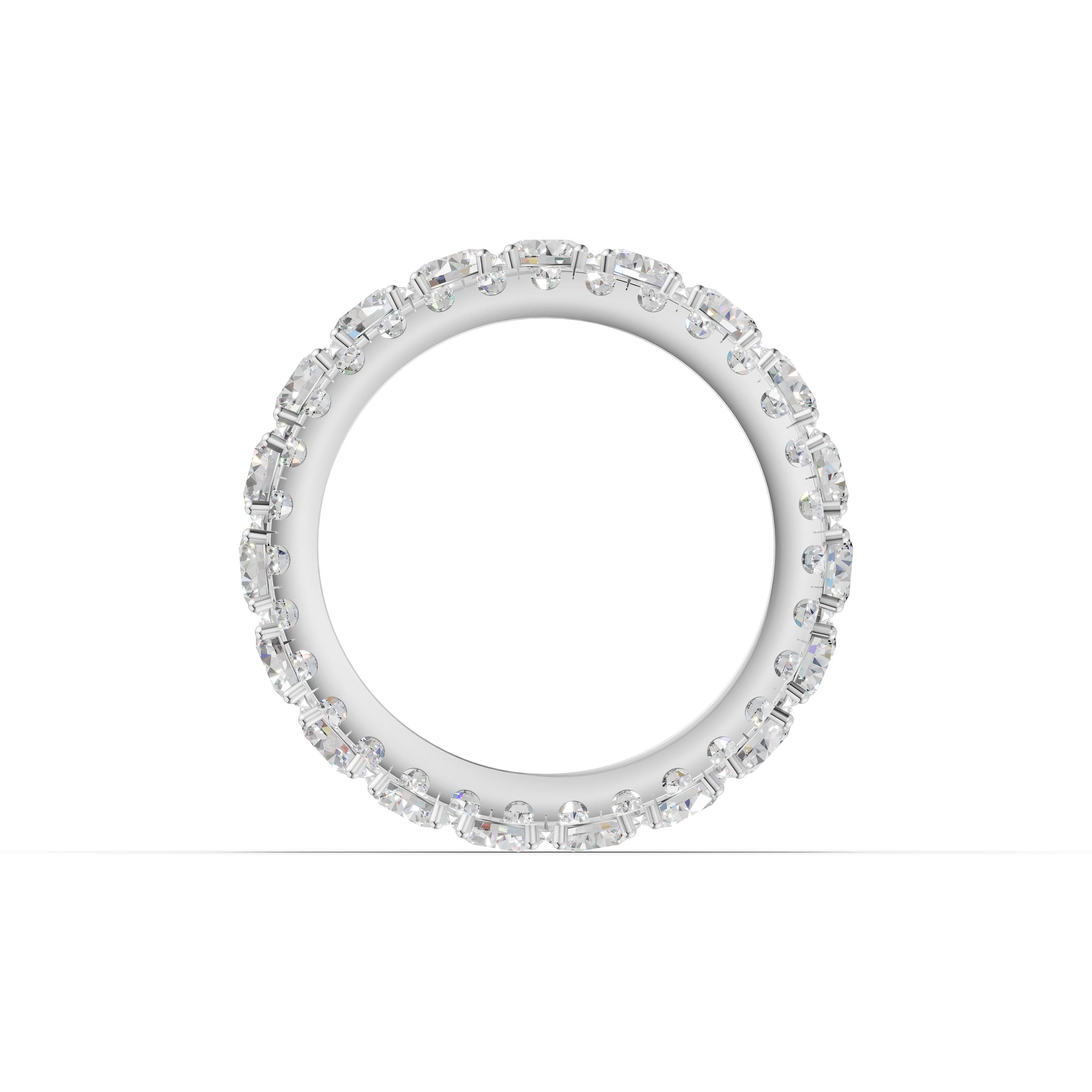Heloise Round Eternity Ring in white gold with lab grown diamonds, view 4