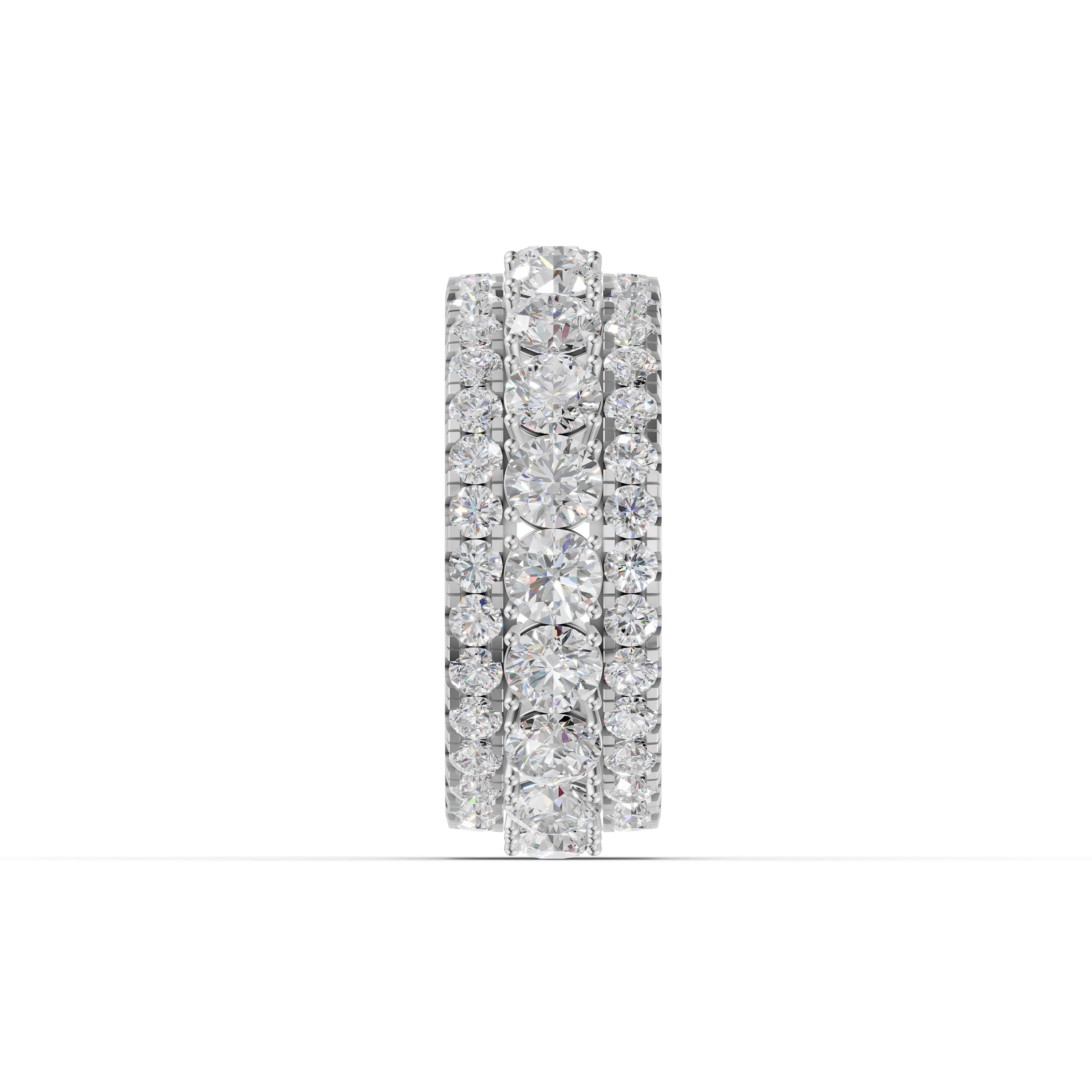 Heloise Round Eternity Ring in white gold with lab grown diamonds, view 5
