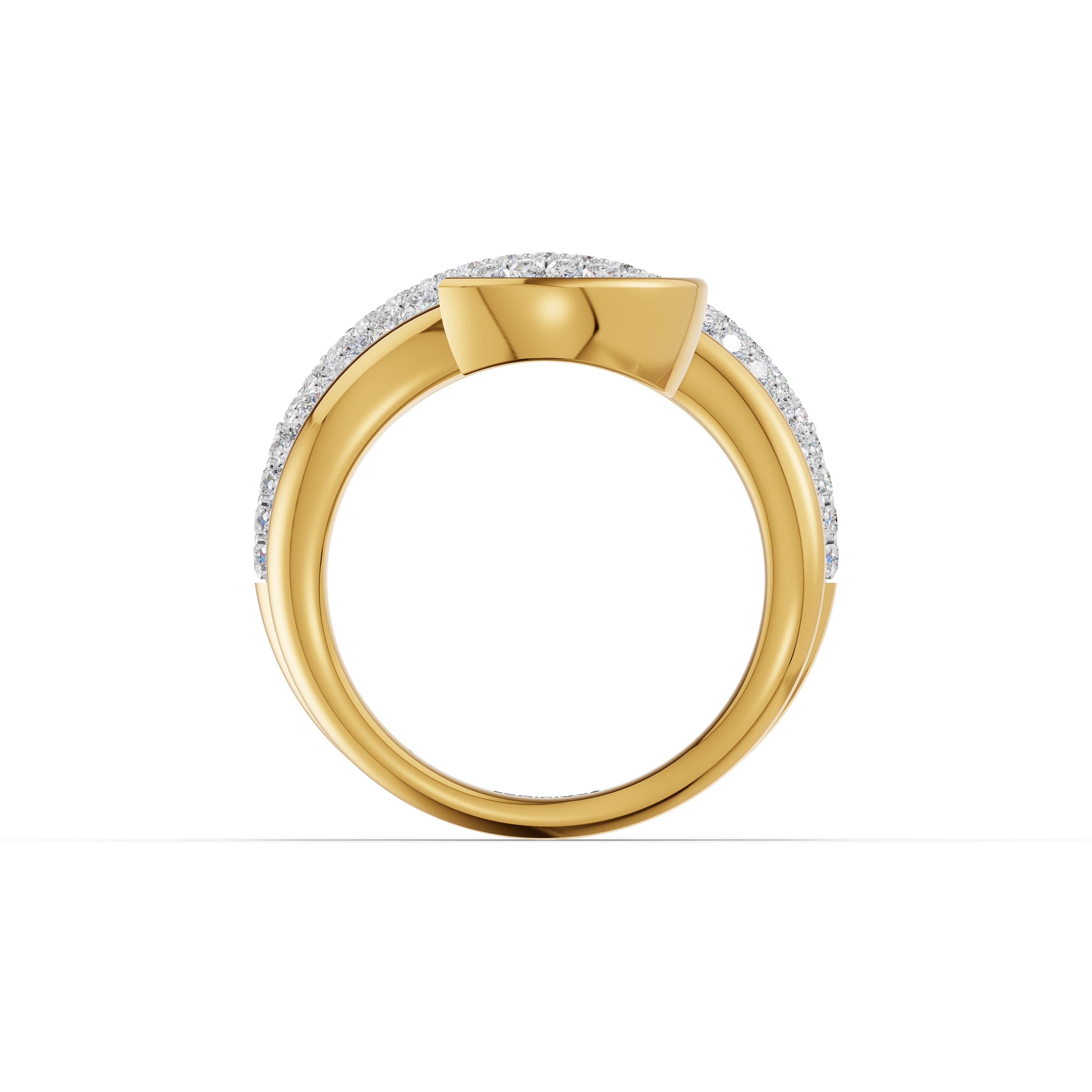 Gaelle Marquise Wrap Ring in yellow gold with lab grown diamonds, view 4