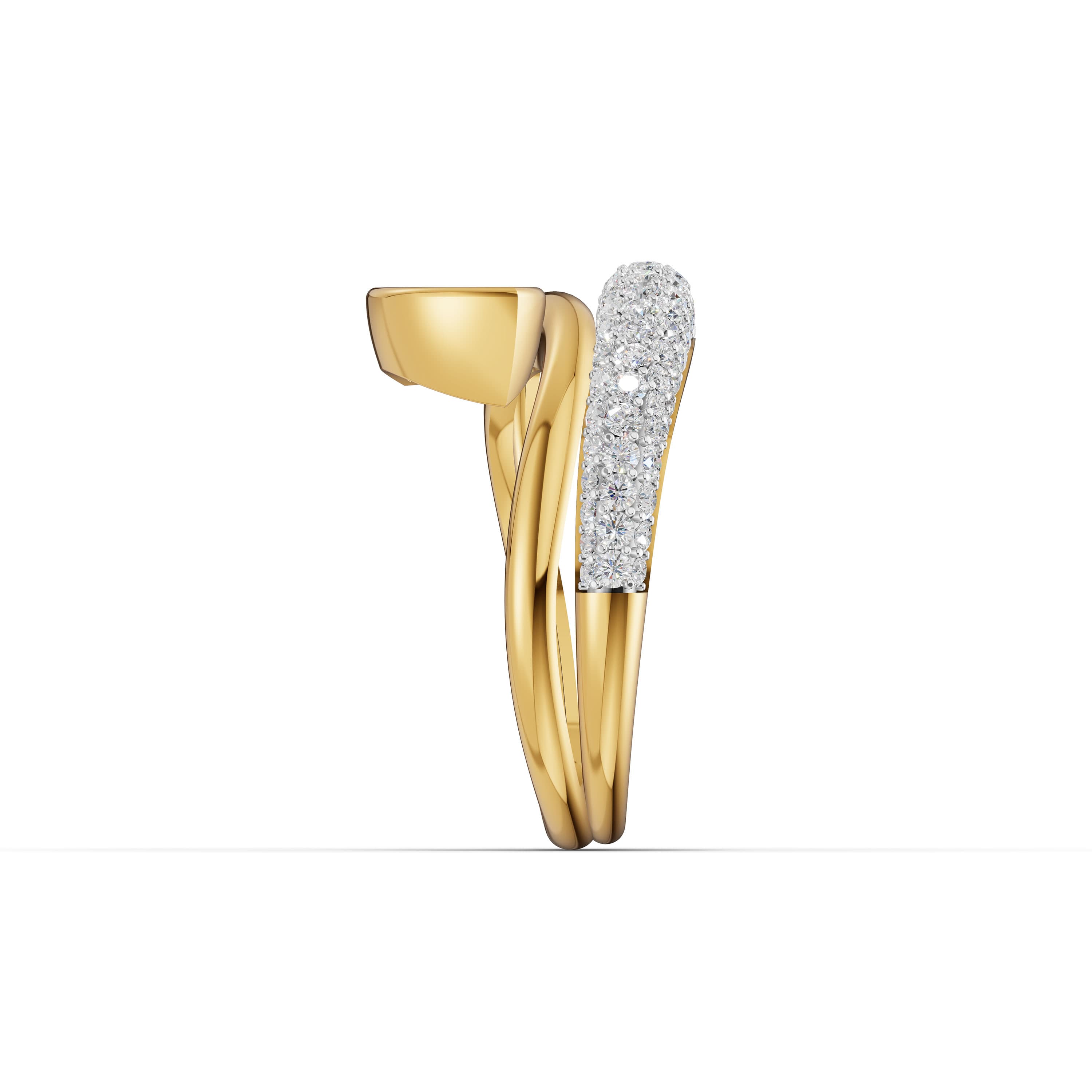 Gaelle Marquise Wrap Ring in yellow gold with lab grown diamonds, view 5