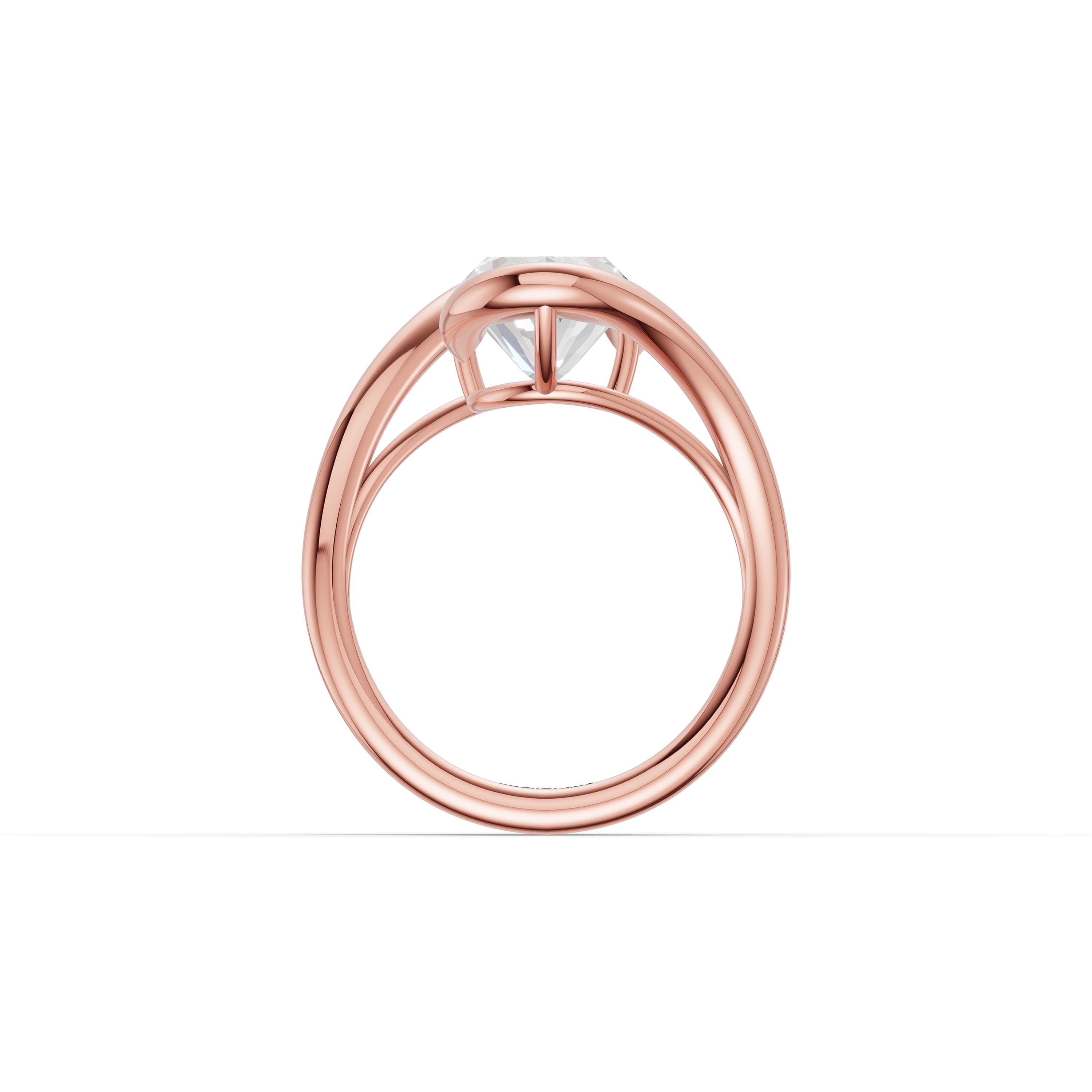 Albane Marquise Solitaire Ring in rose gold with lab grown diamonds, view 4